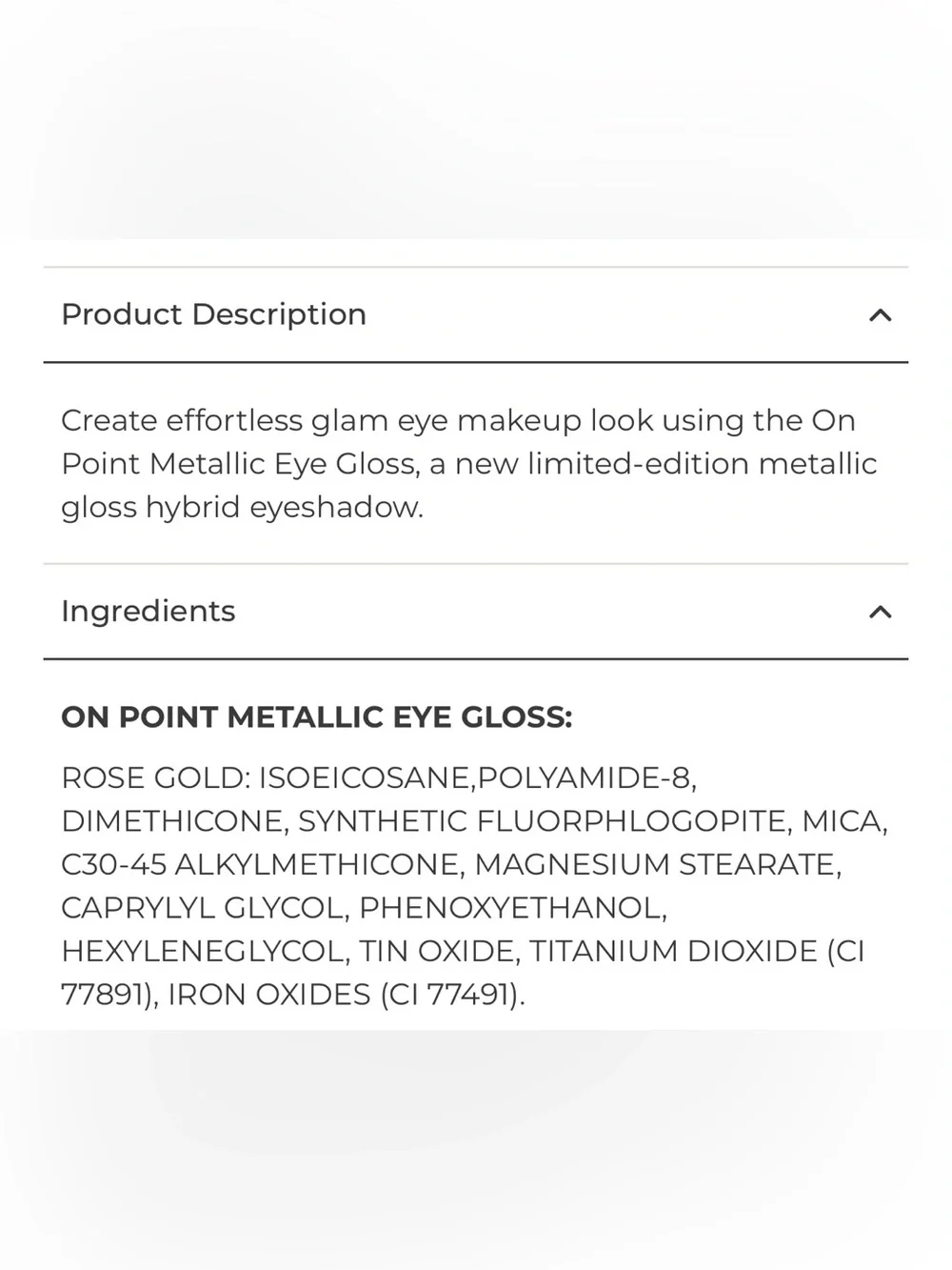 PUR On Point  Metallic Eye Gloss - Rose Gold